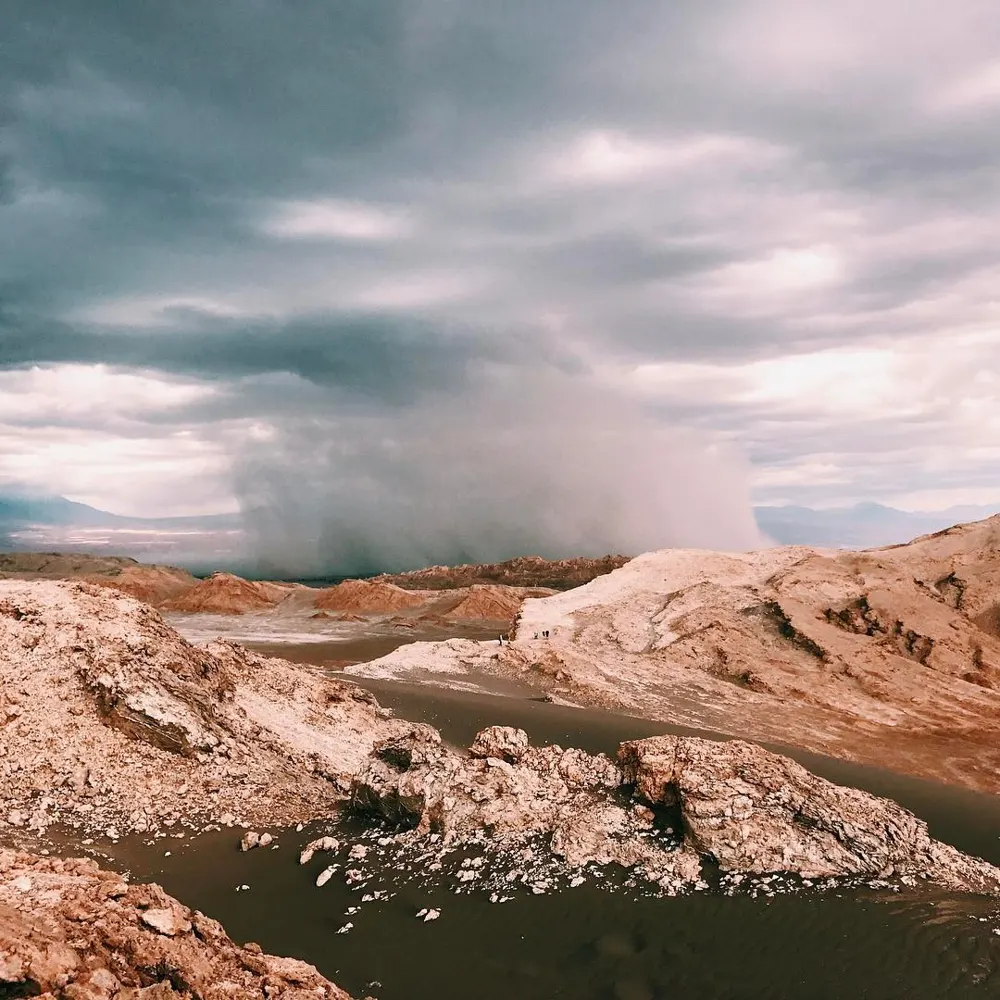 Tempestade de areia sobre o deserto do Atacama
